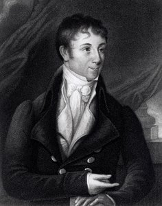 Charles Brockden Brown (1771-1810) gravert av John B. Forrest (1814-70) fra en miniatyr, 1805